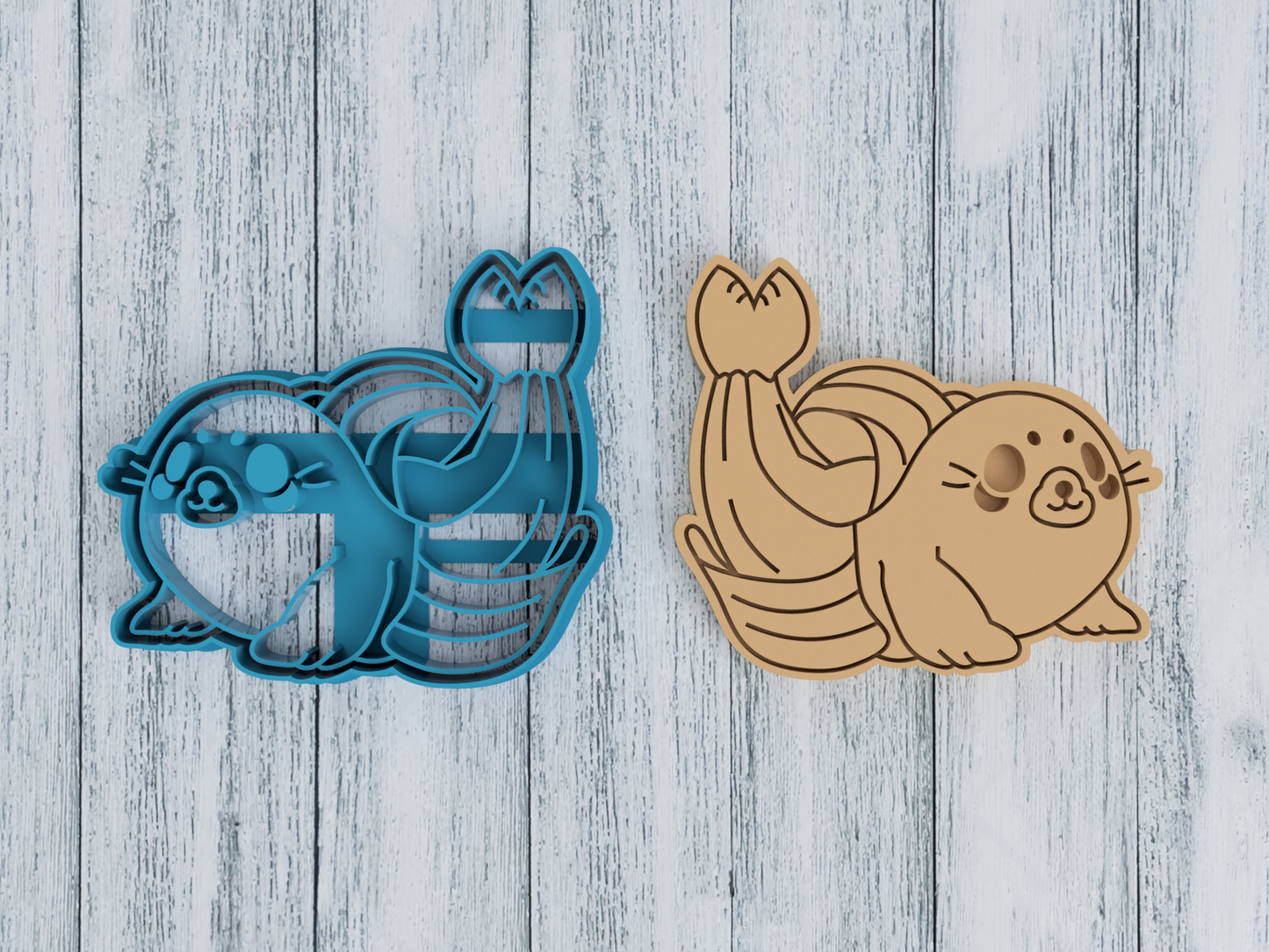 Banana Seal Angled View - Tasty Peach Studios - Cookie Cutter / Sugar Cookie / Fondant / Clay (1.3)