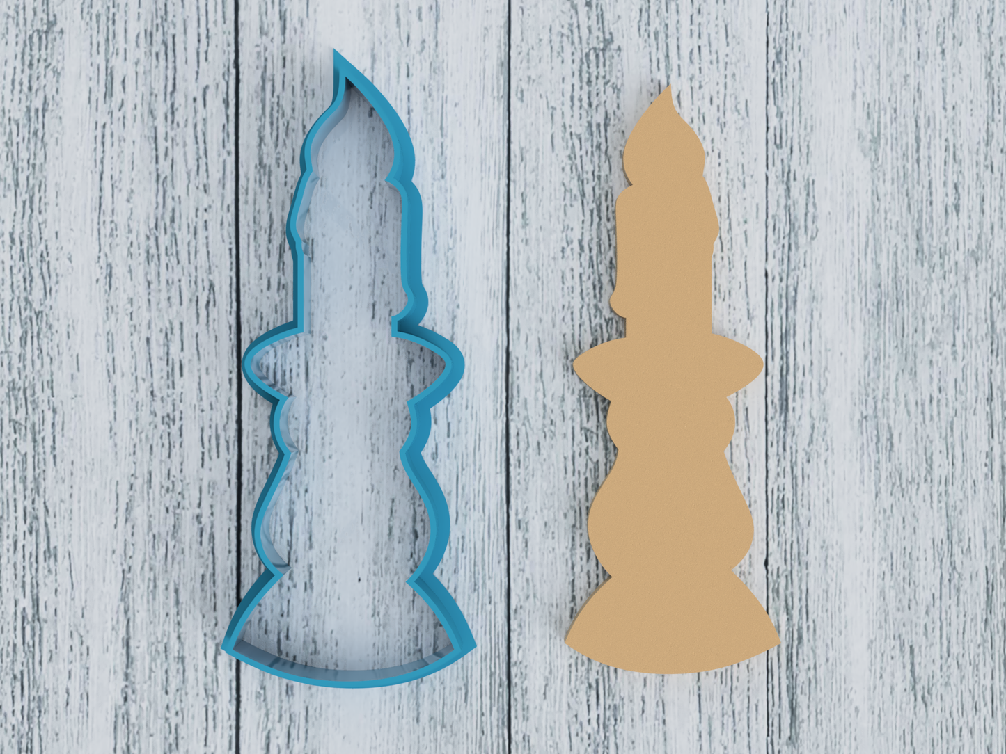 Burning Candle Stick - Cookie Cutter / Sugar Cookie / Fondant / Clay (1412)