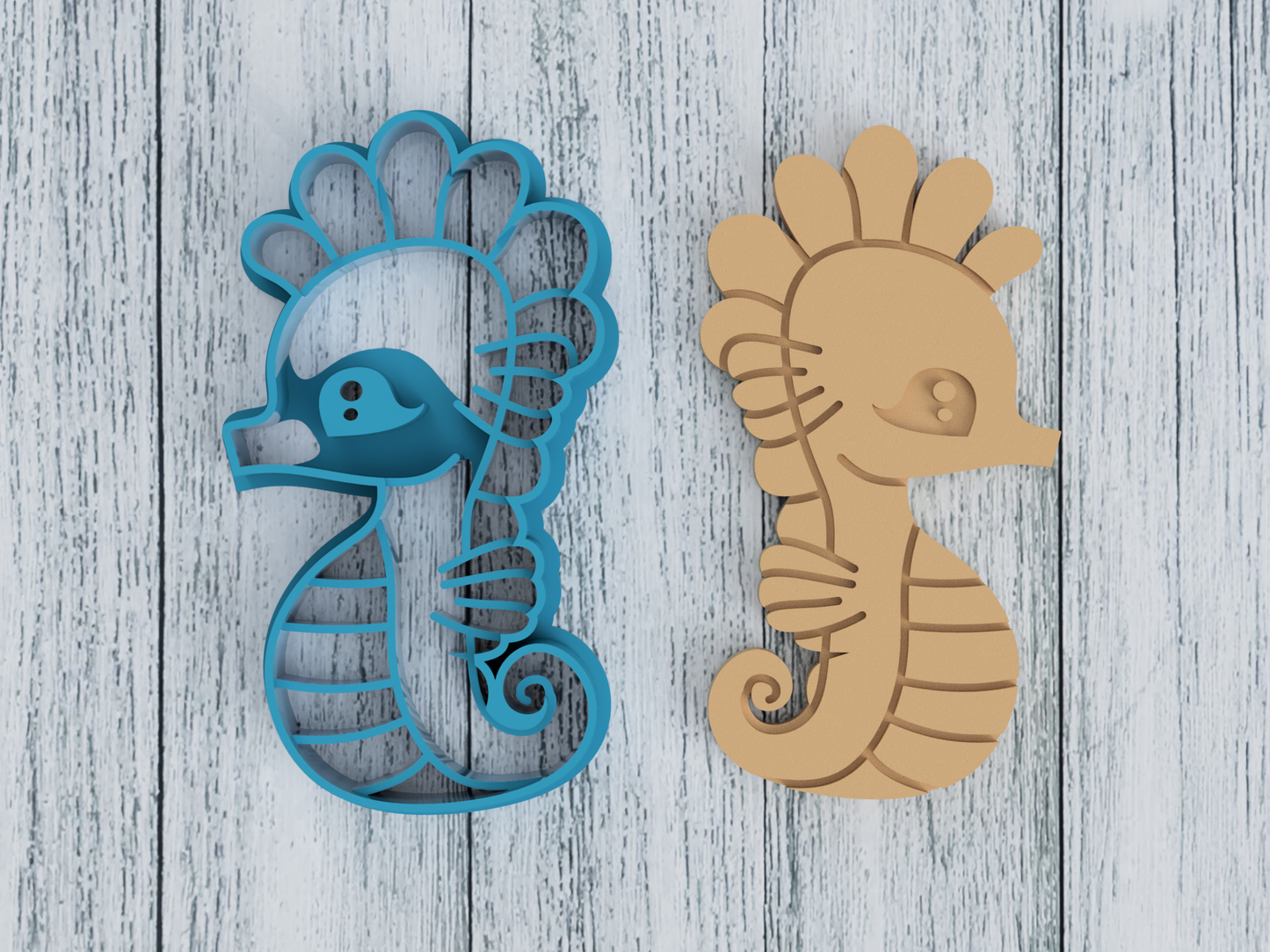 Cartoon Sea Horse - Cookie Cutter / Sugar Cookie / Fondant / Clay (0072)