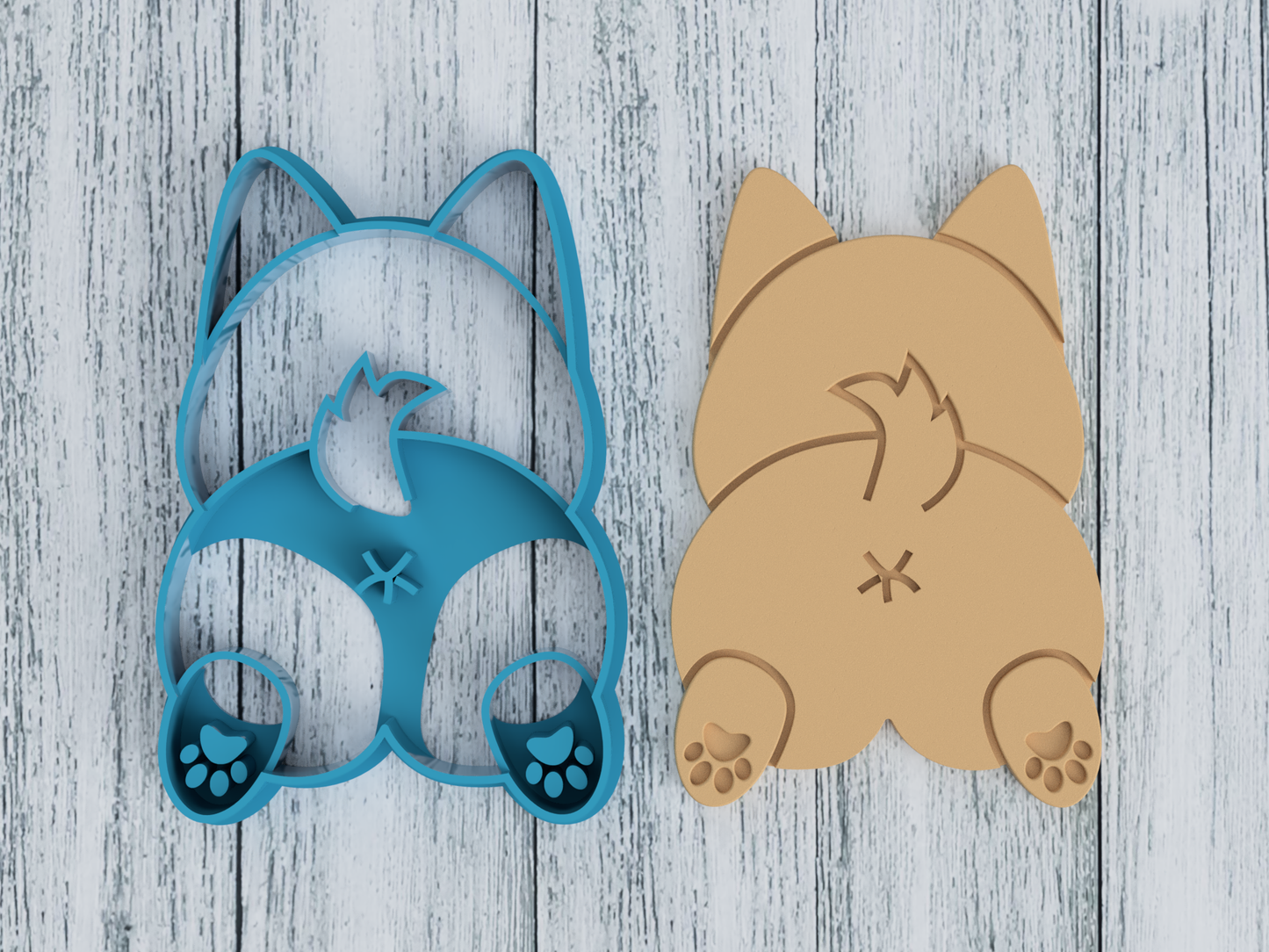 Corgi Butt with Feet - Cookie Cutter / Sugar Cookie / Fondant / Clay (0126)