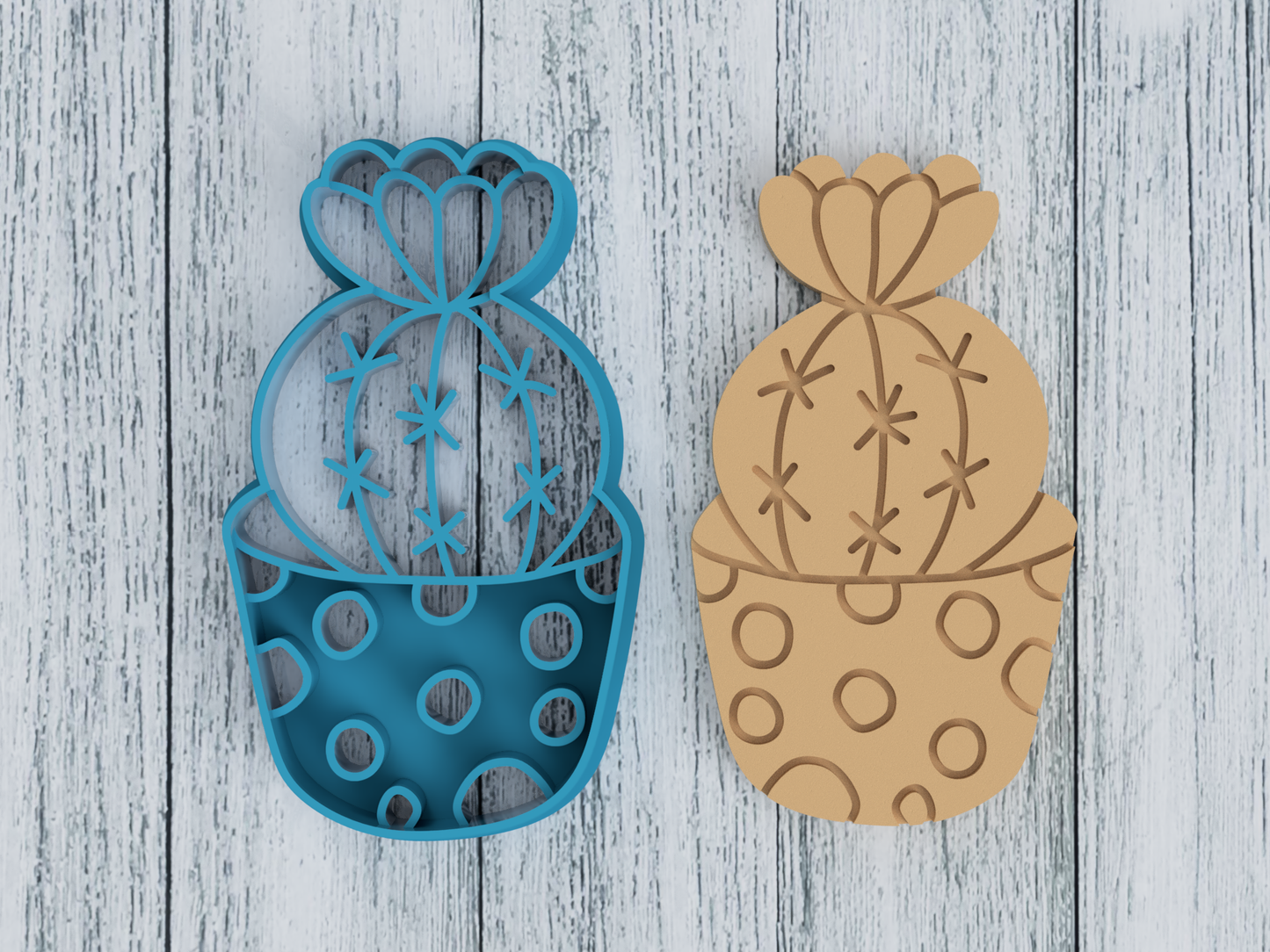 Cute Potted Cactus - Cookie Cutter / Sugar Cookie / Fondant / Clay (0068)