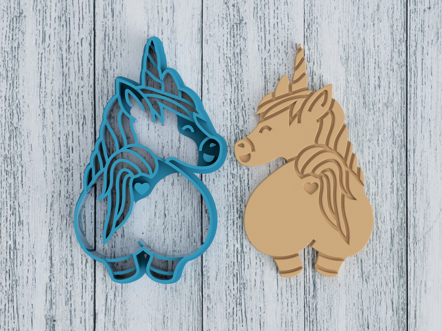 Fat Unicorn Butt - Cookie Cutter / Sugar Cookie / Fondant / Clay (0196)