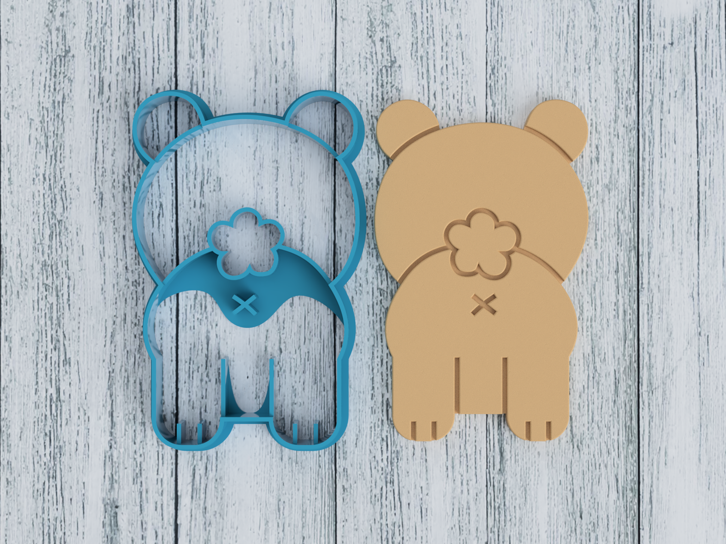Fluffy Tailed Bear Butt - Cookie Cutter / Sugar Cookie / Fondant / Clay (0154)