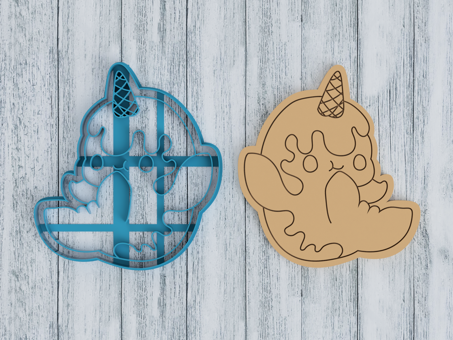Generic Nomwhal - Tasty Peach Studios - Cookie Cutter / Sugar Cookie / Fondant / Clay (1.8)