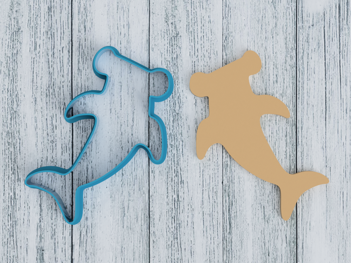 Hammerhead Shark Outline - Cookie Cutter / Sugar Cookie / Fondant / Clay (1110)