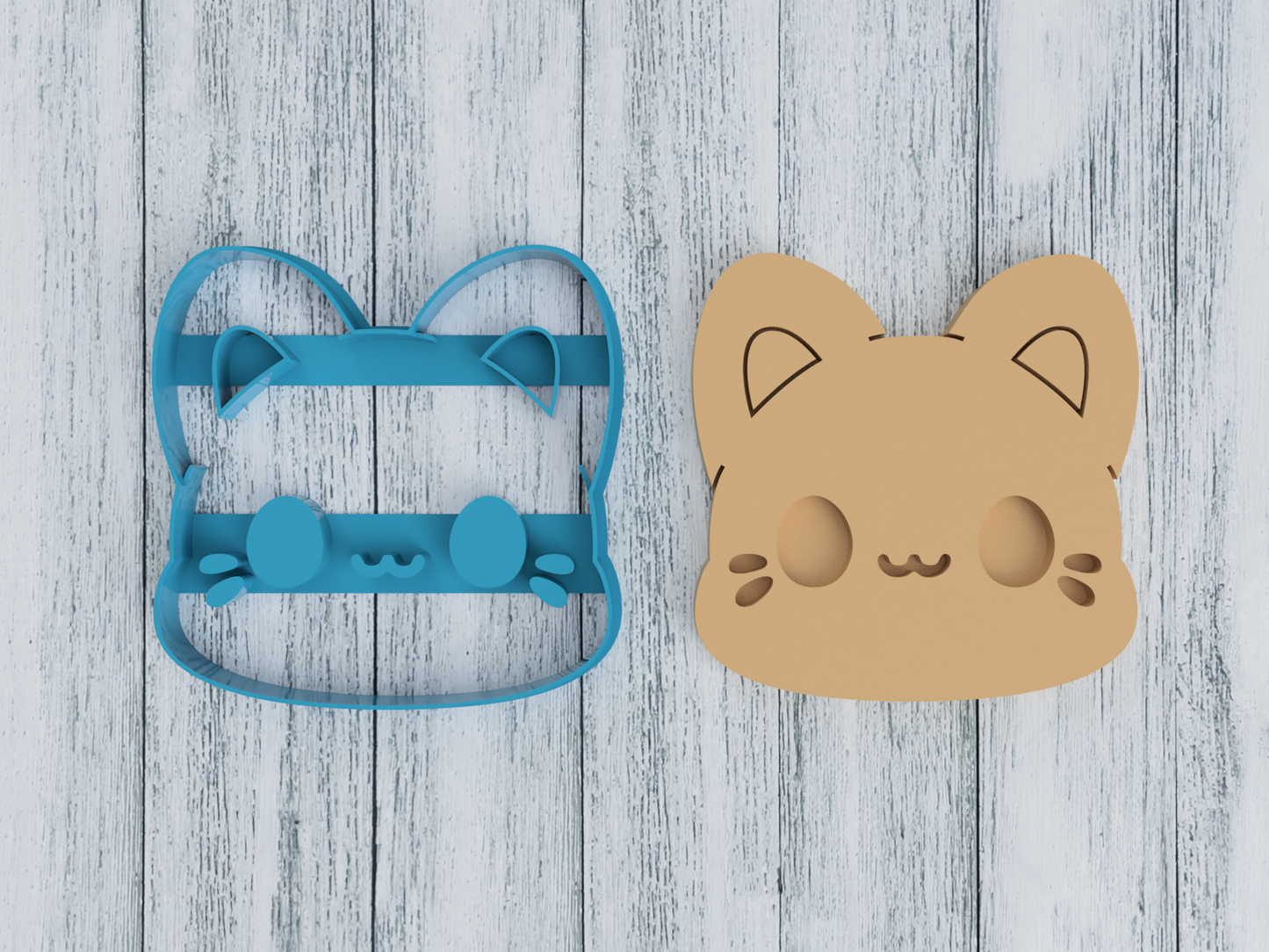 Happy Meowchi Face - Tasty Peach Studios - Cookie Cutter / Sugar Cookie / Fondant / Clay (1.4)