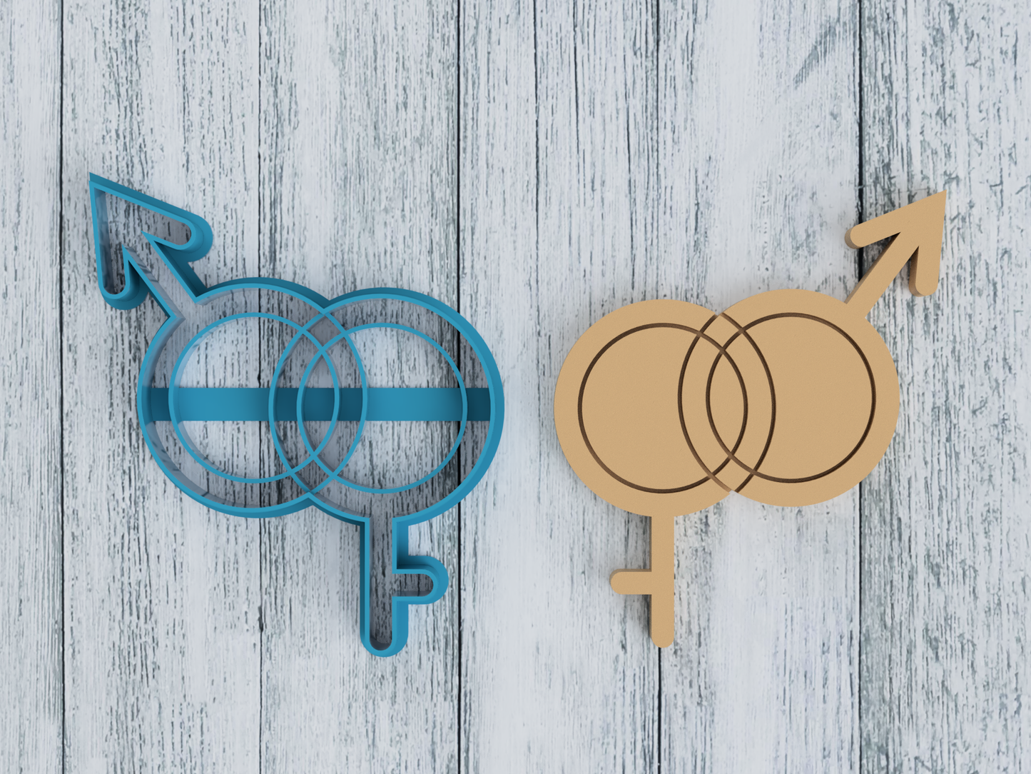 Hetero Symbol - Sexuality Symbol - Cookie Cutter / Sugar Cookie / Fondant / Clay (0070)