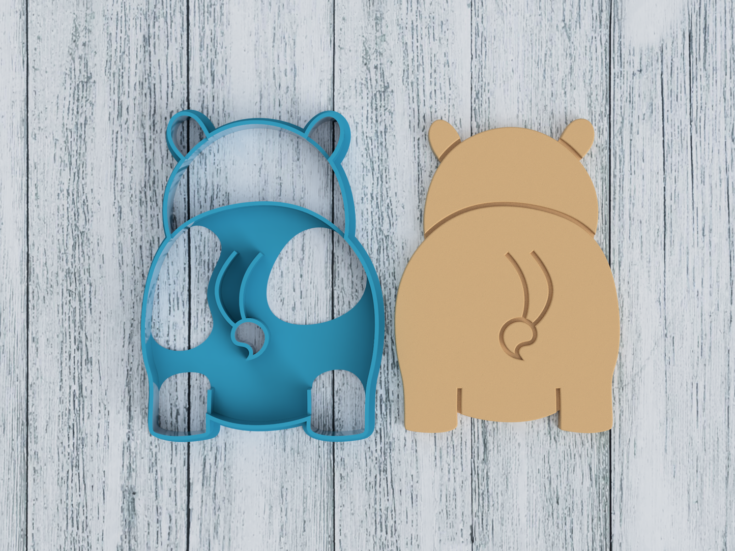 Hippo Butt with Feet - Cookie Cutter / Sugar Cookie / Fondant / Clay (0143)