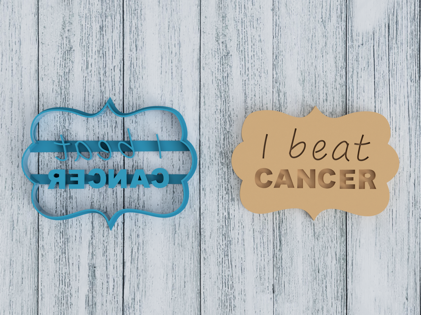 I Beat Cancer - Cookie Cutter / Sugar Cookie / Fondant / Clay (0273)