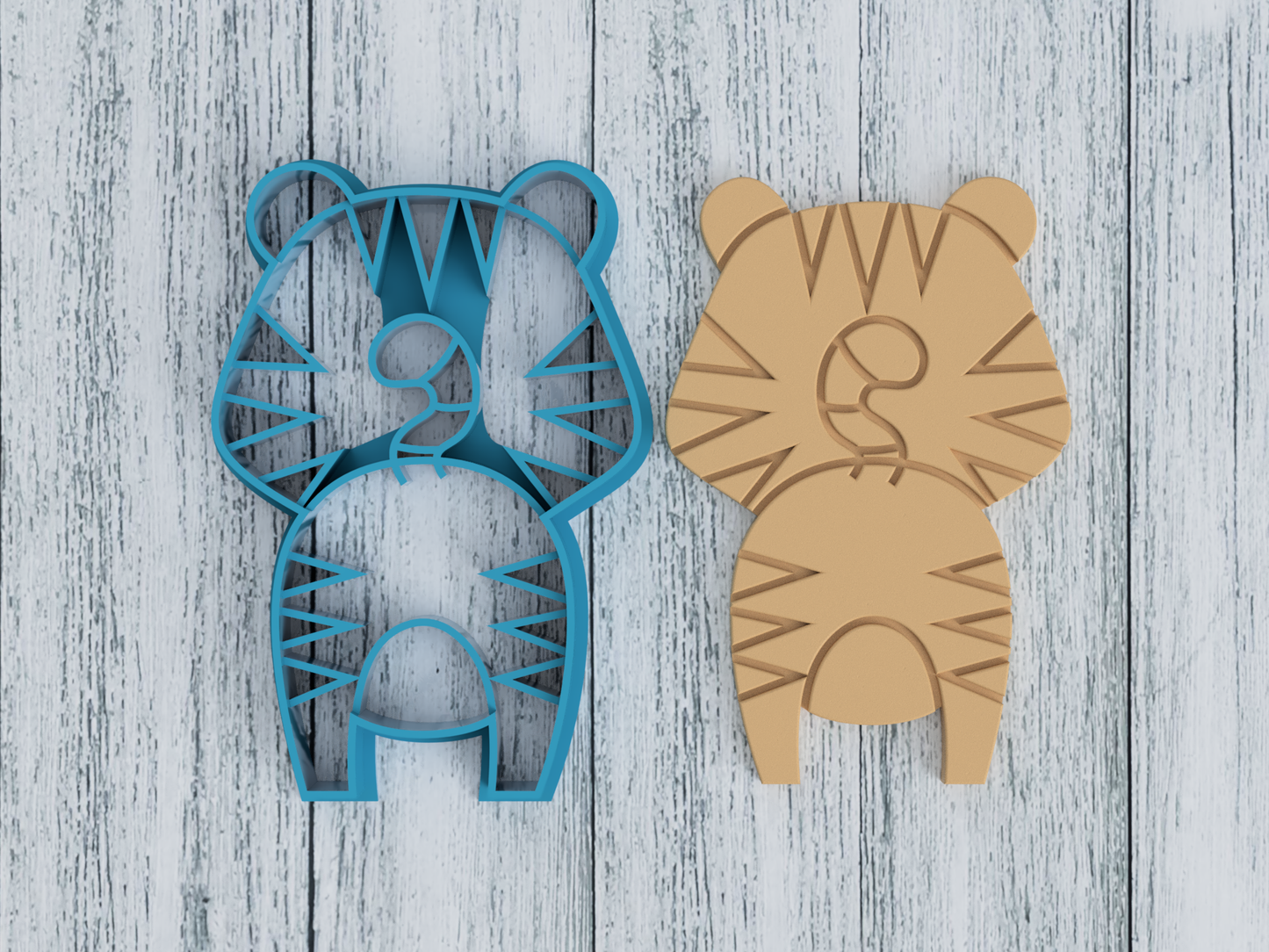 Looking Away Tiger - Cookie Cutter / Sugar Cookie / Fondant / Clay (0159)