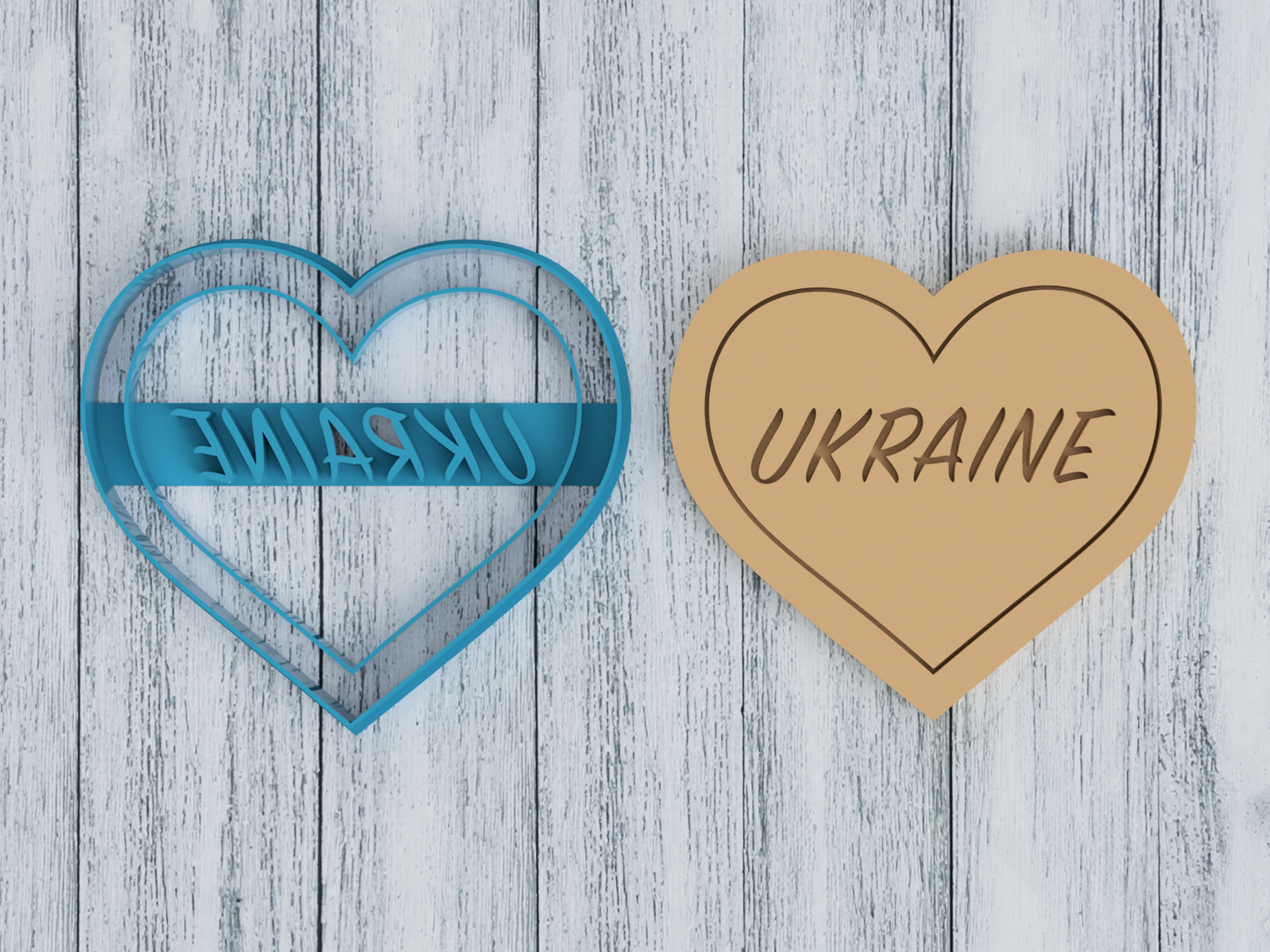 Love Ukraine - Cookie Cutter / Sugar Cookie / Fondant / Clay (1023)