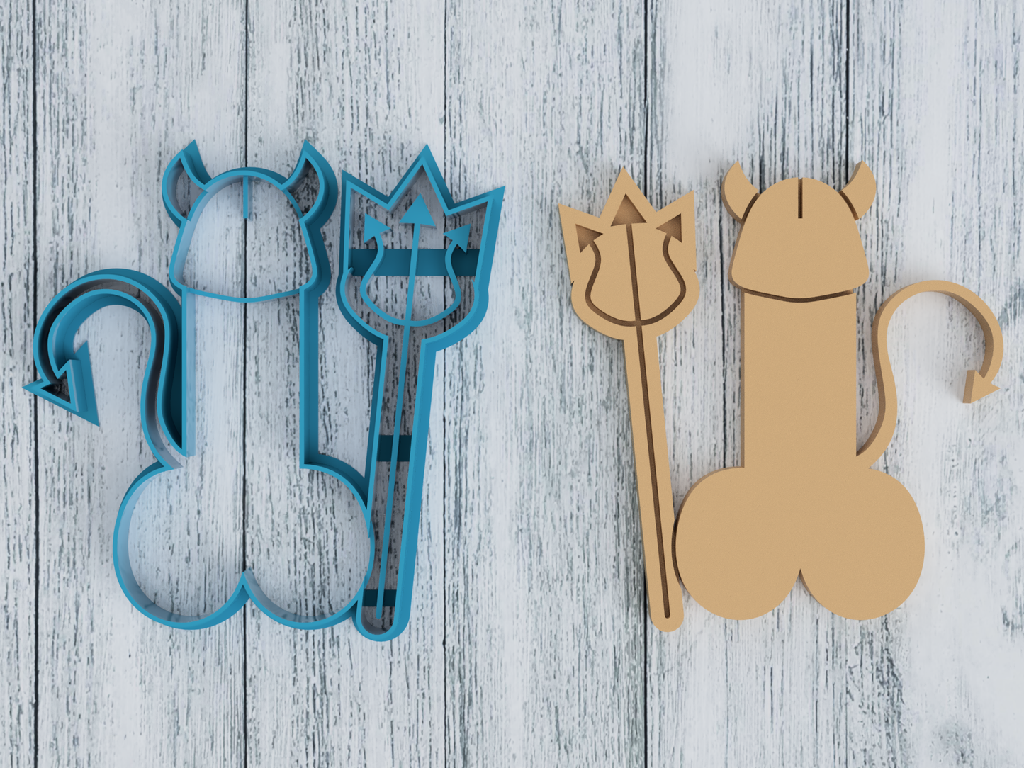 Naughty - Devil Penis - Cookie Cutter / Sugar Cookie / Fondant / Clay (0002)