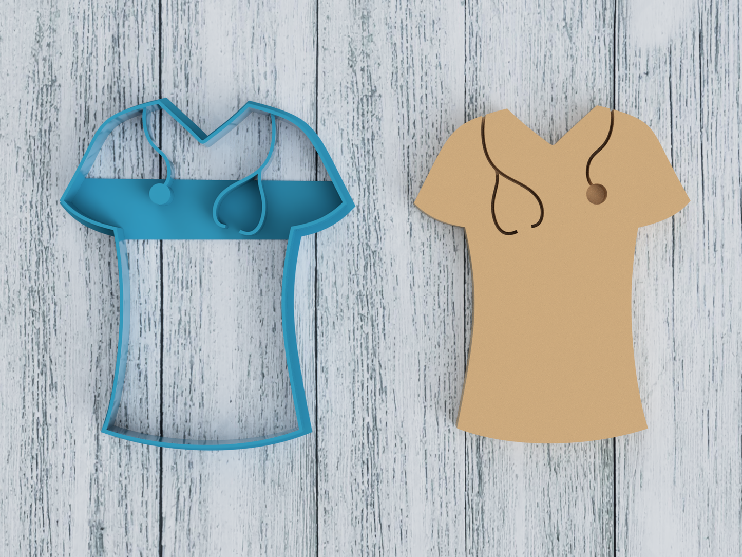 Nurse Scrubs - Cookie Cutter / Sugar Cookie / Fondant / Clay (1390)