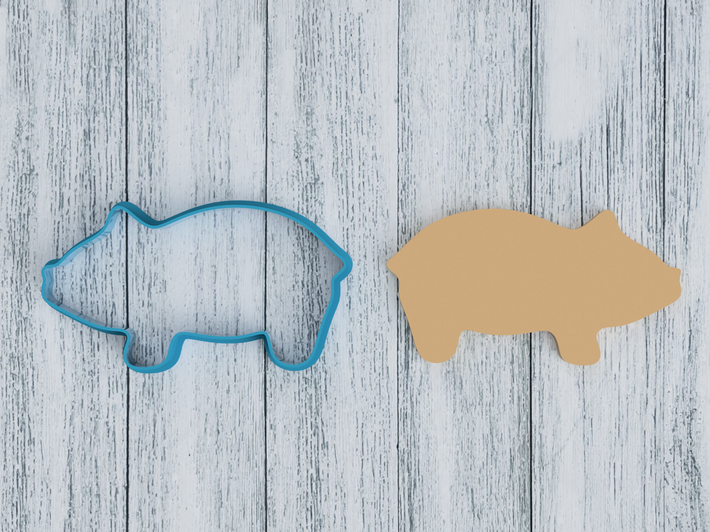 Pig Outline - Cookie Cutter / Sugar Cookie / Fondant / Clay (1310)