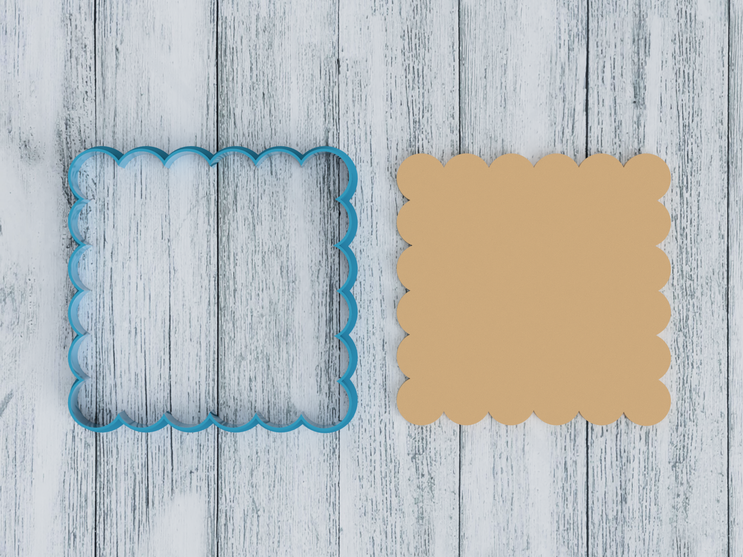 Scalloped Square - Cookie Cutter / Sugar Cookie / Fondant / Clay (1261)