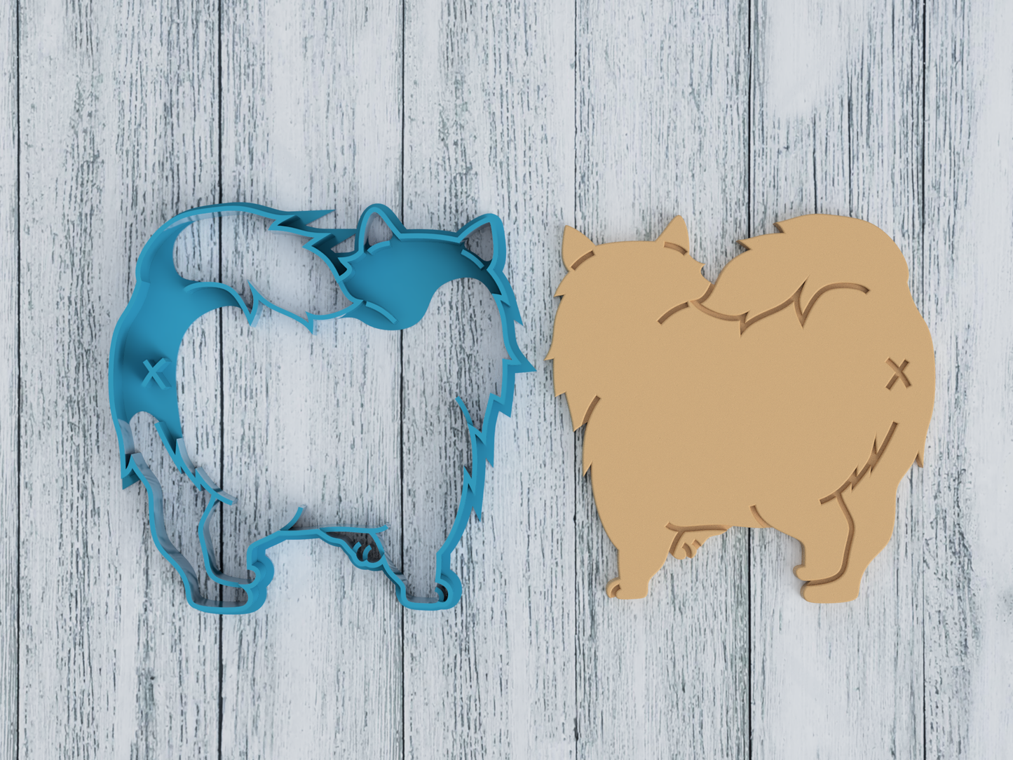 Side View Pomeranian Dog Butt - Cookie Cutter / Sugar Cookie / Fondant / Clay (0121)