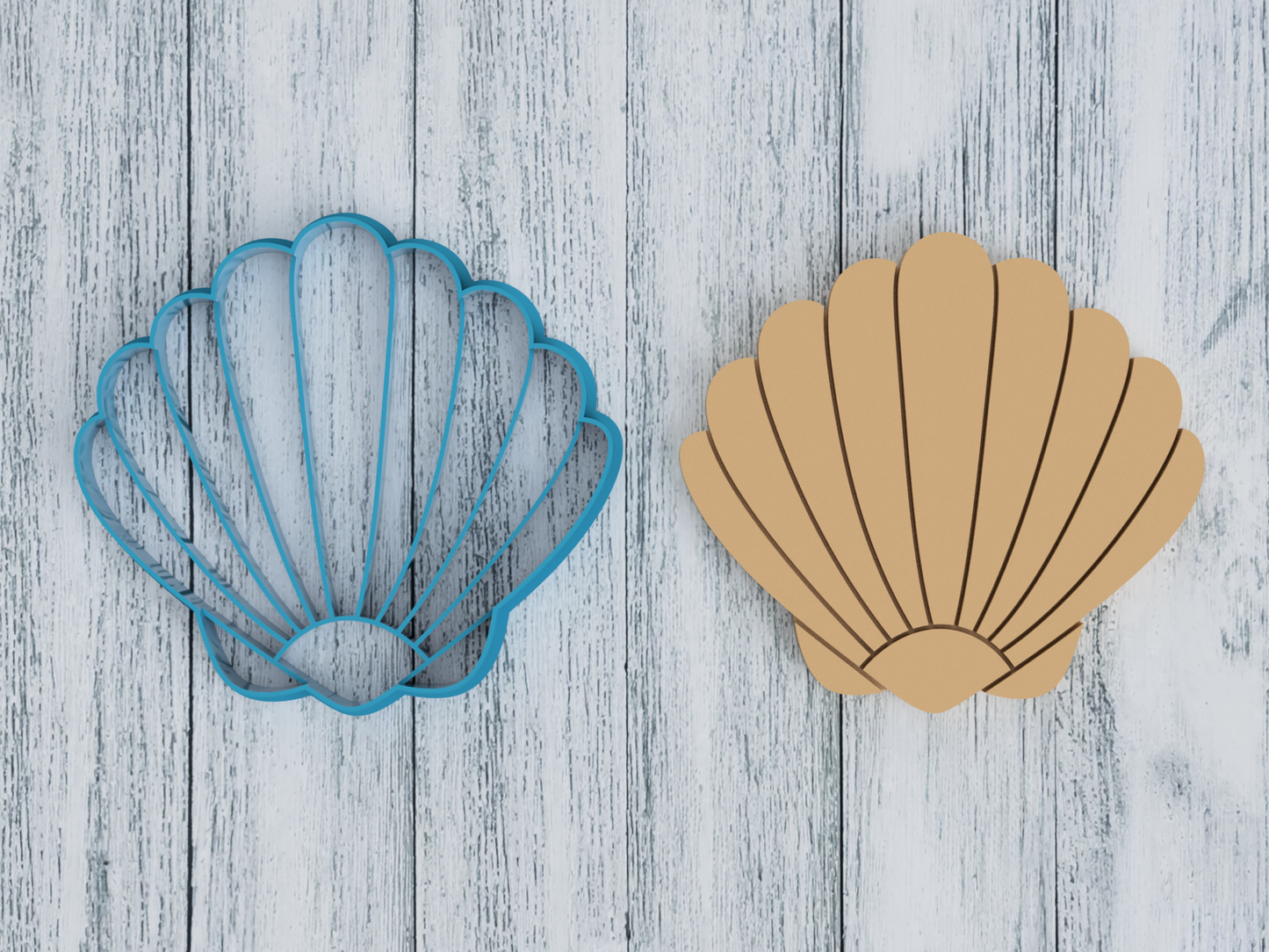 Simple Seashell - Cookie Cutter / Sugar Cookie / Fondant / Clay (1174)