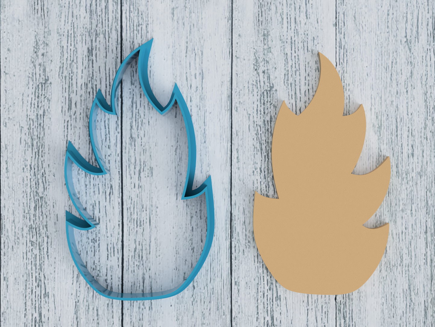 Tall Fire - Flame Outline - Cookie Cutter / Sugar Cookie / Fondant / Clay (1126)