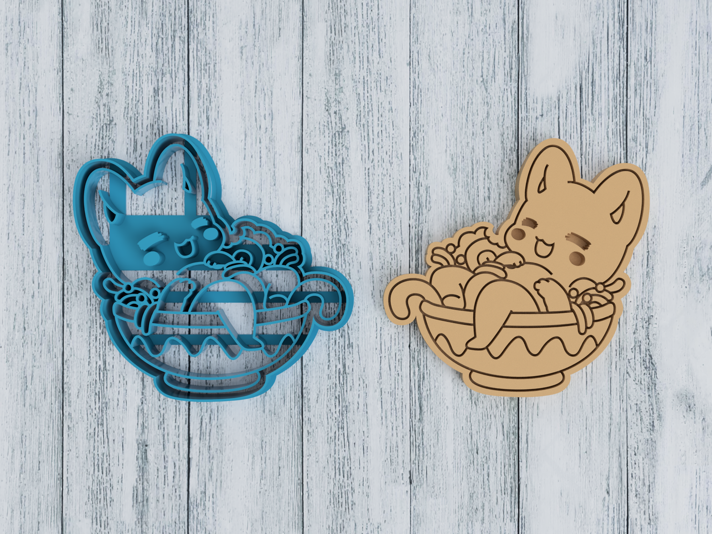Udon Kitten in Bowl - Tasty Peach Studios - Cookie Cutter / Sugar Cookie / Fondant / Clay (1.18)