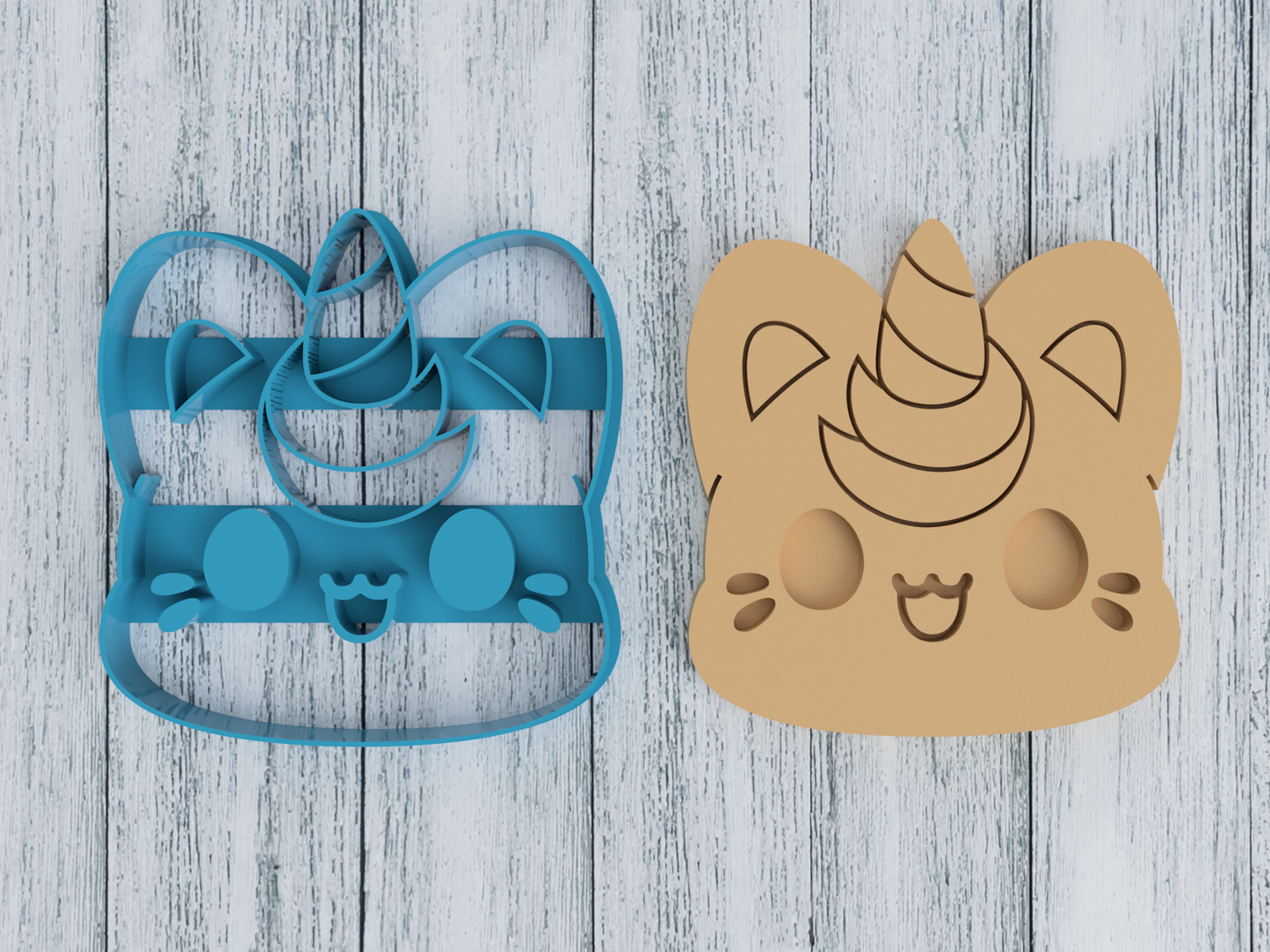 Unicorn Meowchi Face - Tasty Peach Studios - Cookie Cutter / Sugar Cookie / Fondant / Clay (1.6)