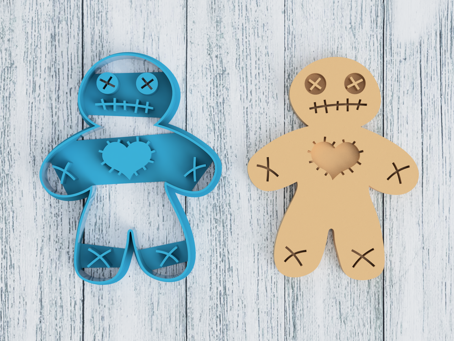 Voodoo Gingerbread Man Doll - Cookie Cutter / Fondant / Sugar Cookies / Clay (1109)