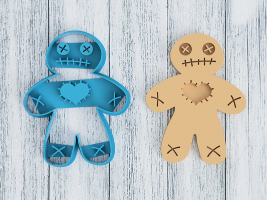 Voodoo Gingerbread Man Doll - Cookie Cutter / Fondant / Sugar Cookies / Clay (1109)
