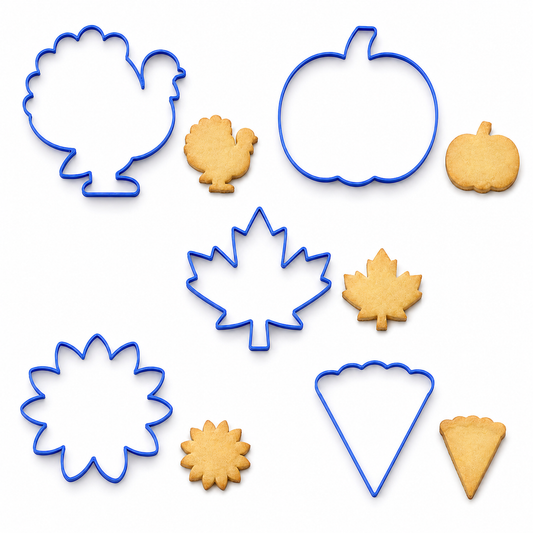 Thanksgiving Set-Cookie Cutter / Sugar Cookie / Fondant / Clay (0243)