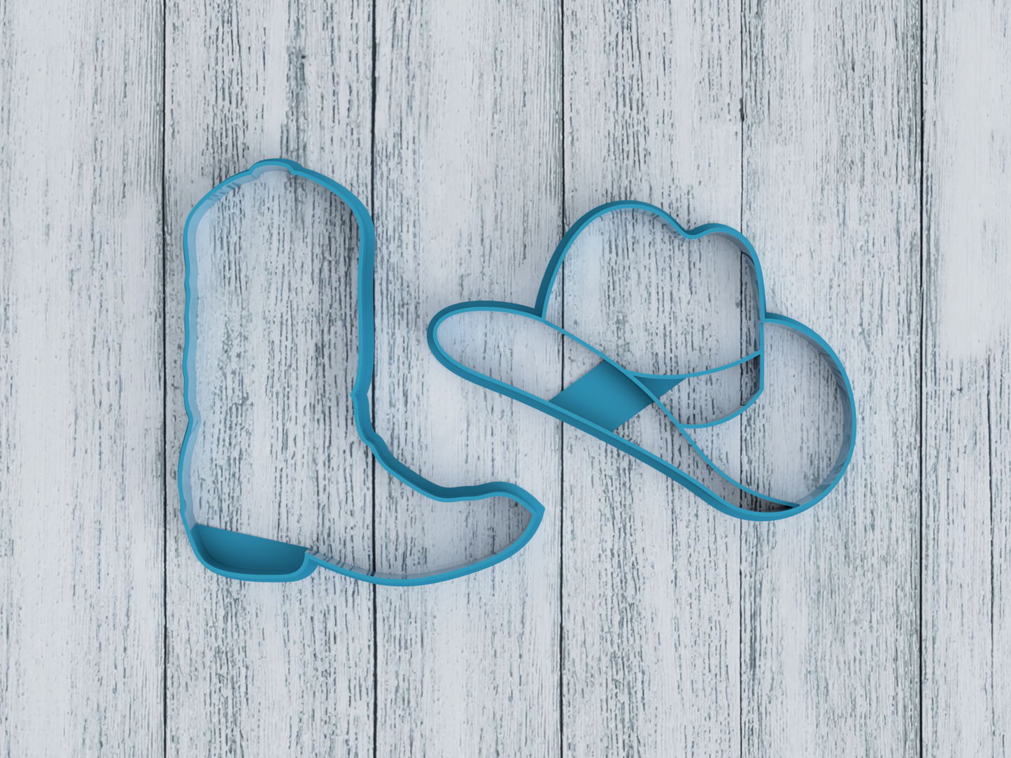 Cowboy Set of 2 - Cookie Cutter / Sugar Cookie / Fondant / Clay (1355 1356)