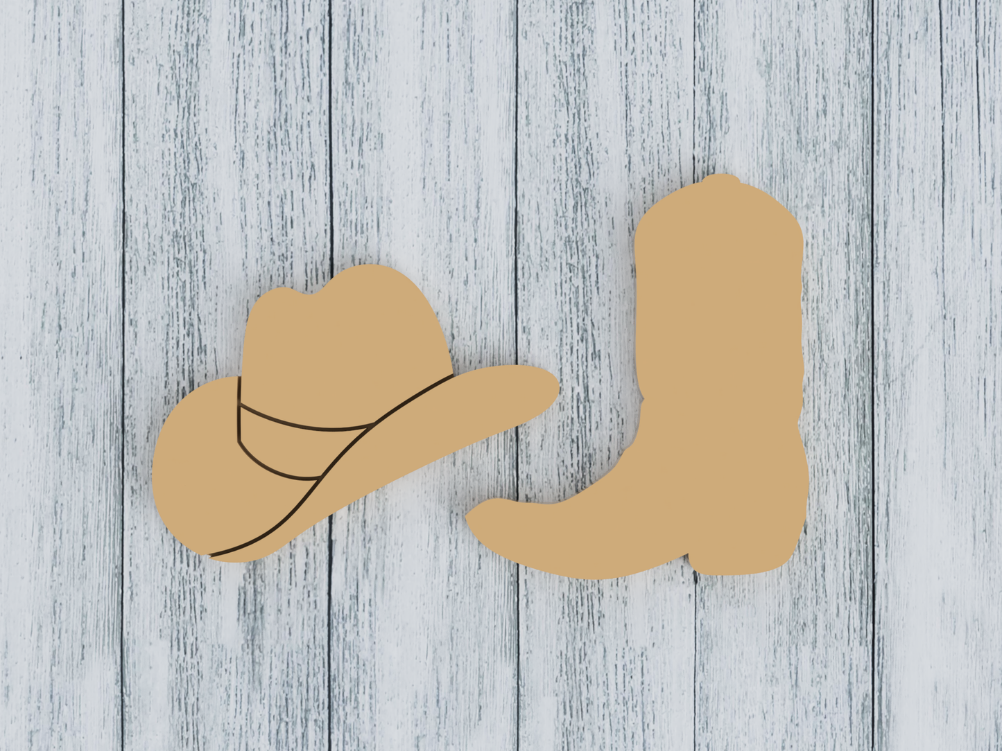 Cowboy Set of 2 - Cookie Cutter / Sugar Cookie / Fondant / Clay (1355 1356)
