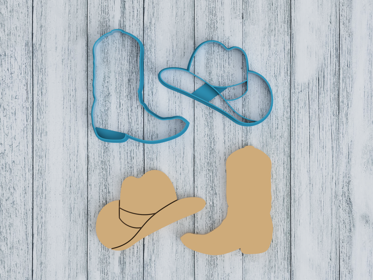 Cowboy Set of 2 - Cookie Cutter / Sugar Cookie / Fondant / Clay (1355 1356)