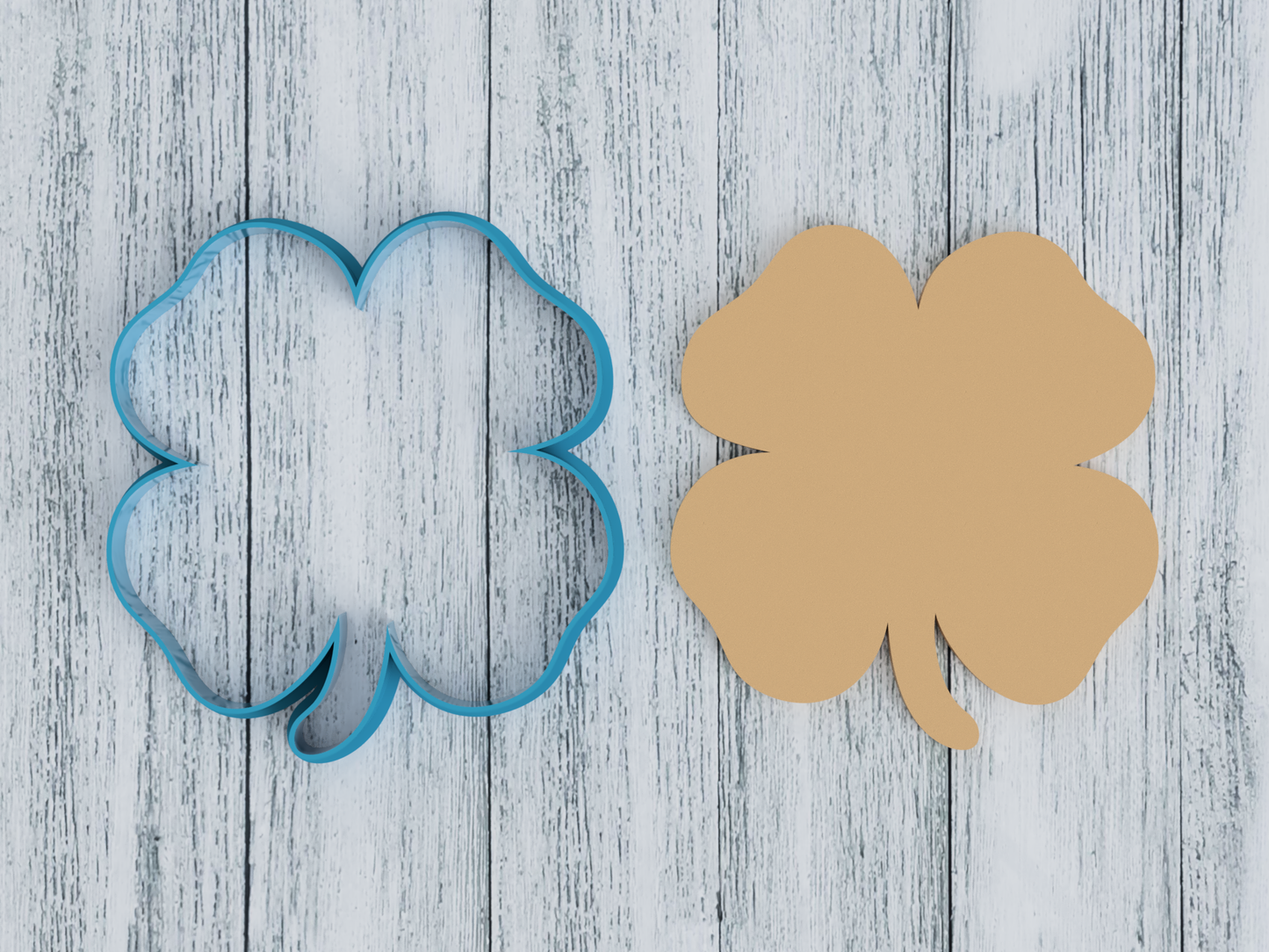 4 Leaf Clover Outline - Cookie Cutter / Sugar Cookie / Fondant / Clay (1056)