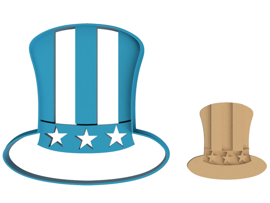 Uncle Sam's Top Hat - Cookie Cutter / Sugar Cookie / Fondant / Clay (0094)