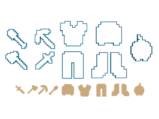 8 Bit Gaming Set - Cookie Cutter / Sugar Cookie / Fondant / Clay (1378 1379 1380 1381 1382 1383 1384 1384 1385 1386)