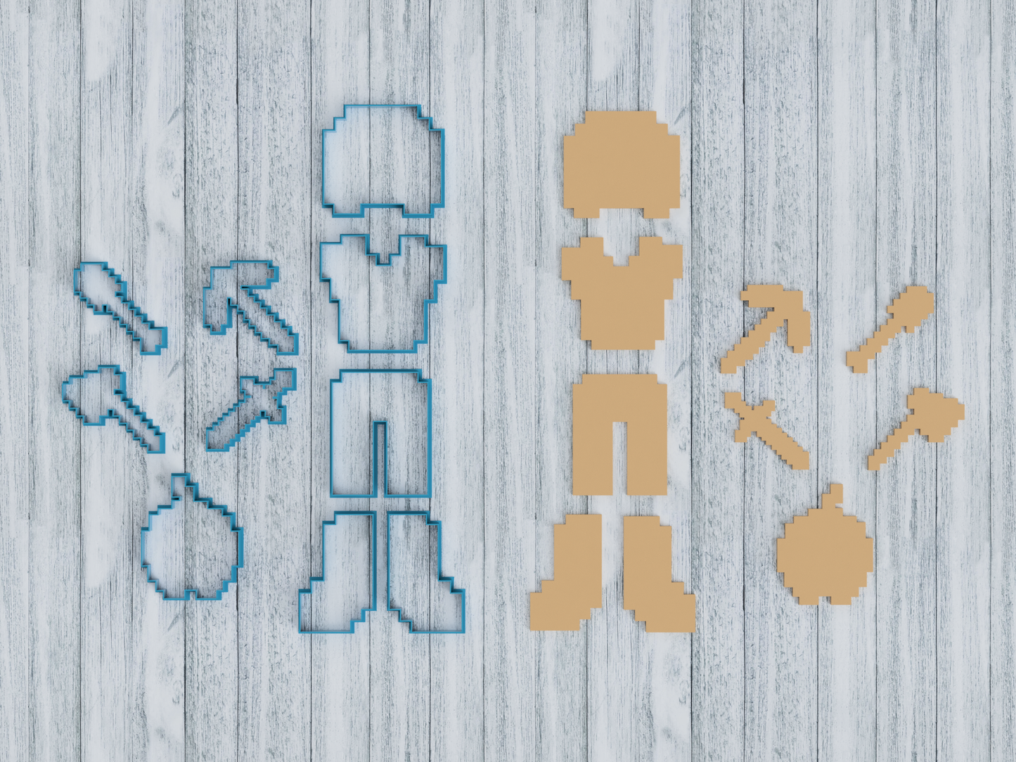8 Bit Gaming Set - Cookie Cutter / Sugar Cookie / Fondant / Clay (1378 1379 1380 1381 1382 1383 1384 1384 1385 1386)