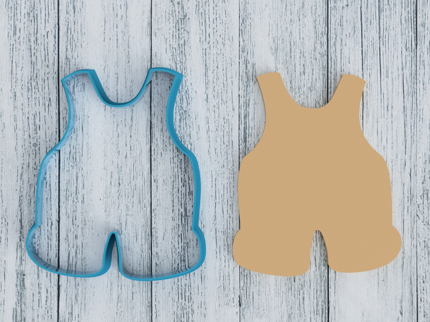 Baby Overalls Outline - Cookie Cutter / Sugar Cookie / Fondant / Clay (1490)
