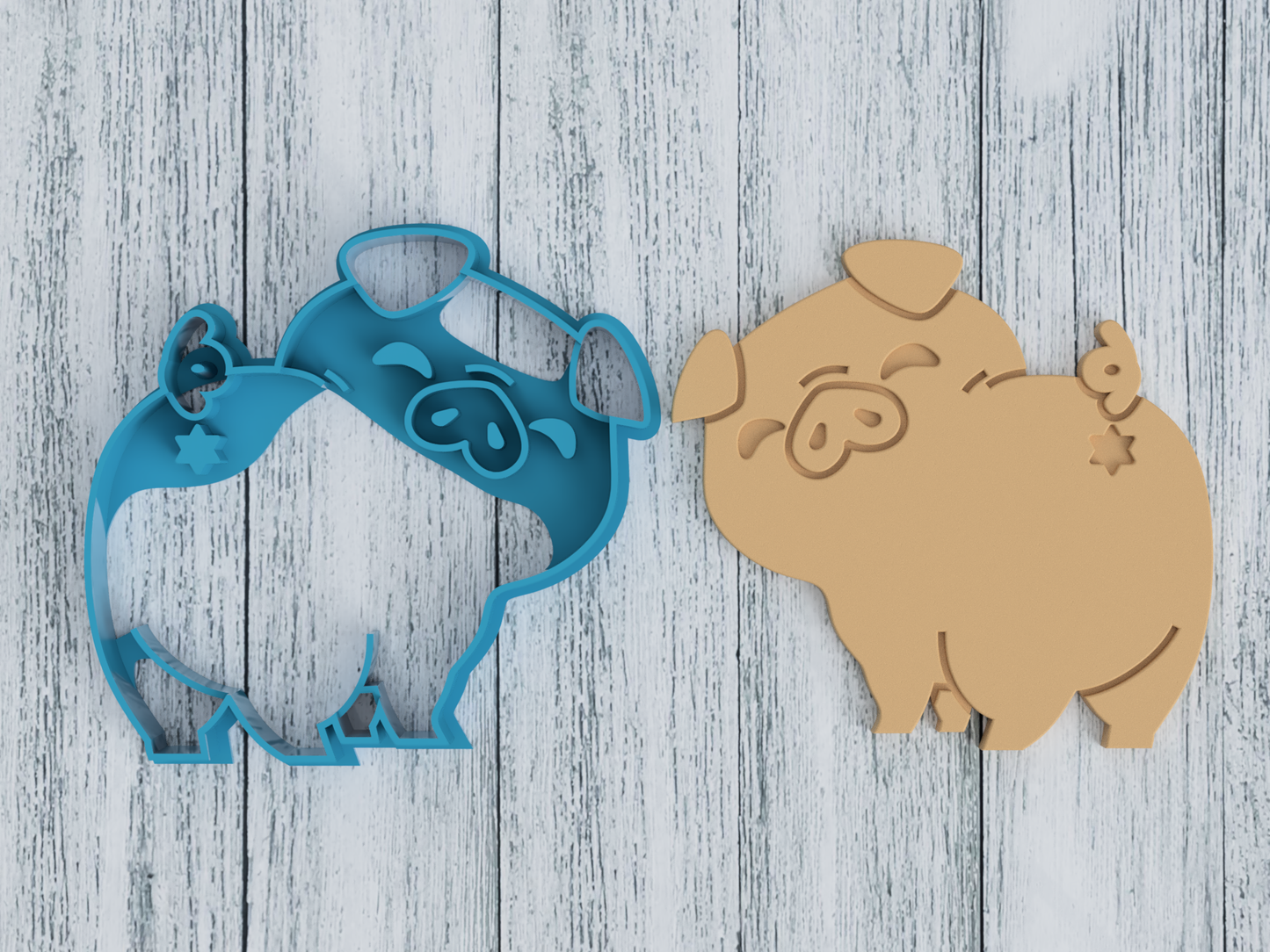Baby Pig Butt - Cookie Cutter / Sugar Cookie / Fondant / Clay (0179)