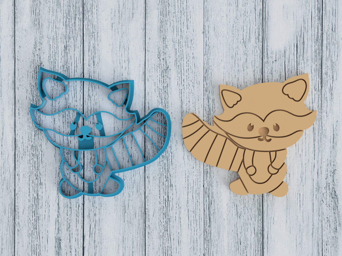 Baby Woodland Racoon - Cookie Cutter / Sugar Cookie / Fondant / Clay (1491)