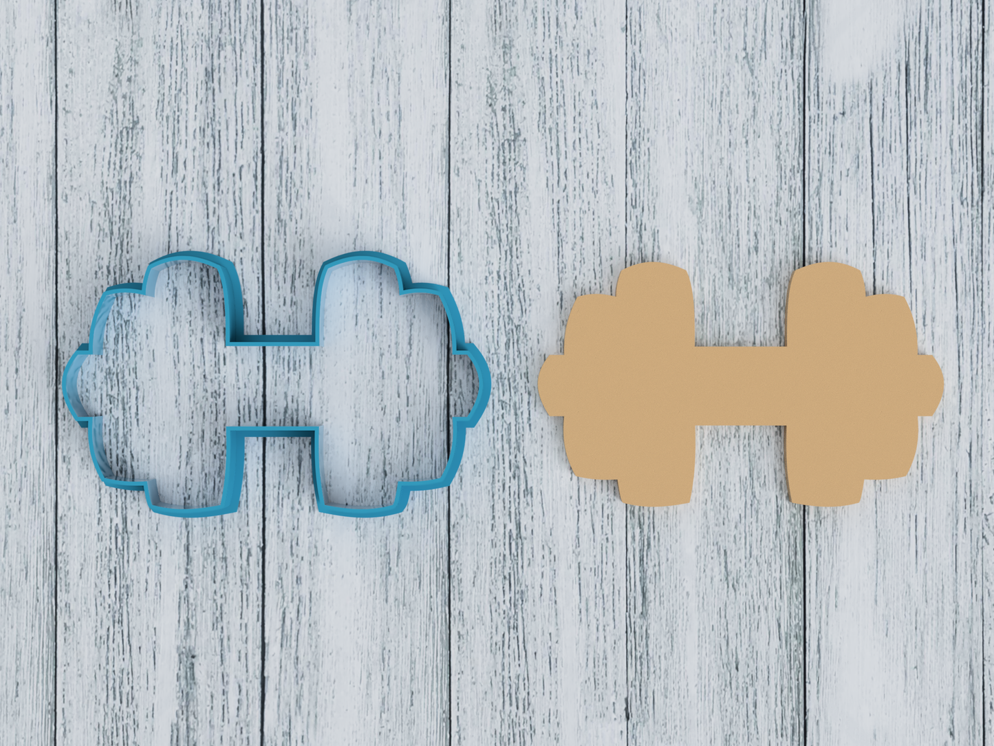 Barbell Outline - Cookie Cutter / Sugar Cookie / Fondant / Clay (1206)