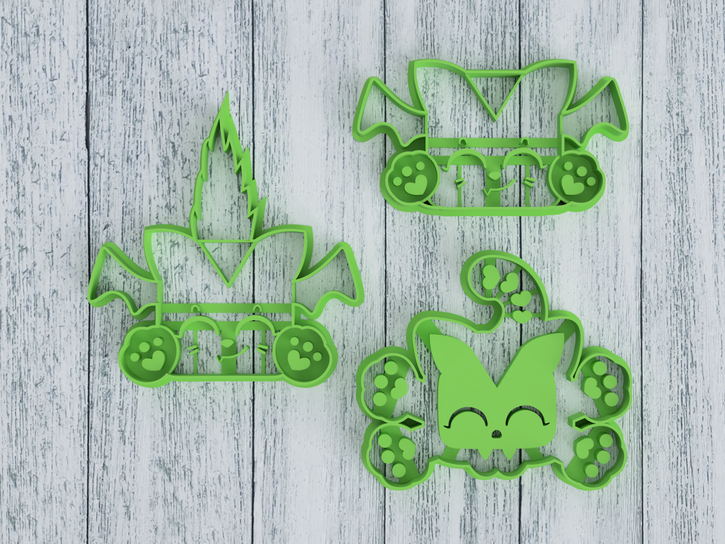 Batsy Cat Set - Squaredy Cats - Cookie Cutter / Sugar Cookie / Fondant / Clay (2.4 2.5 2.6)