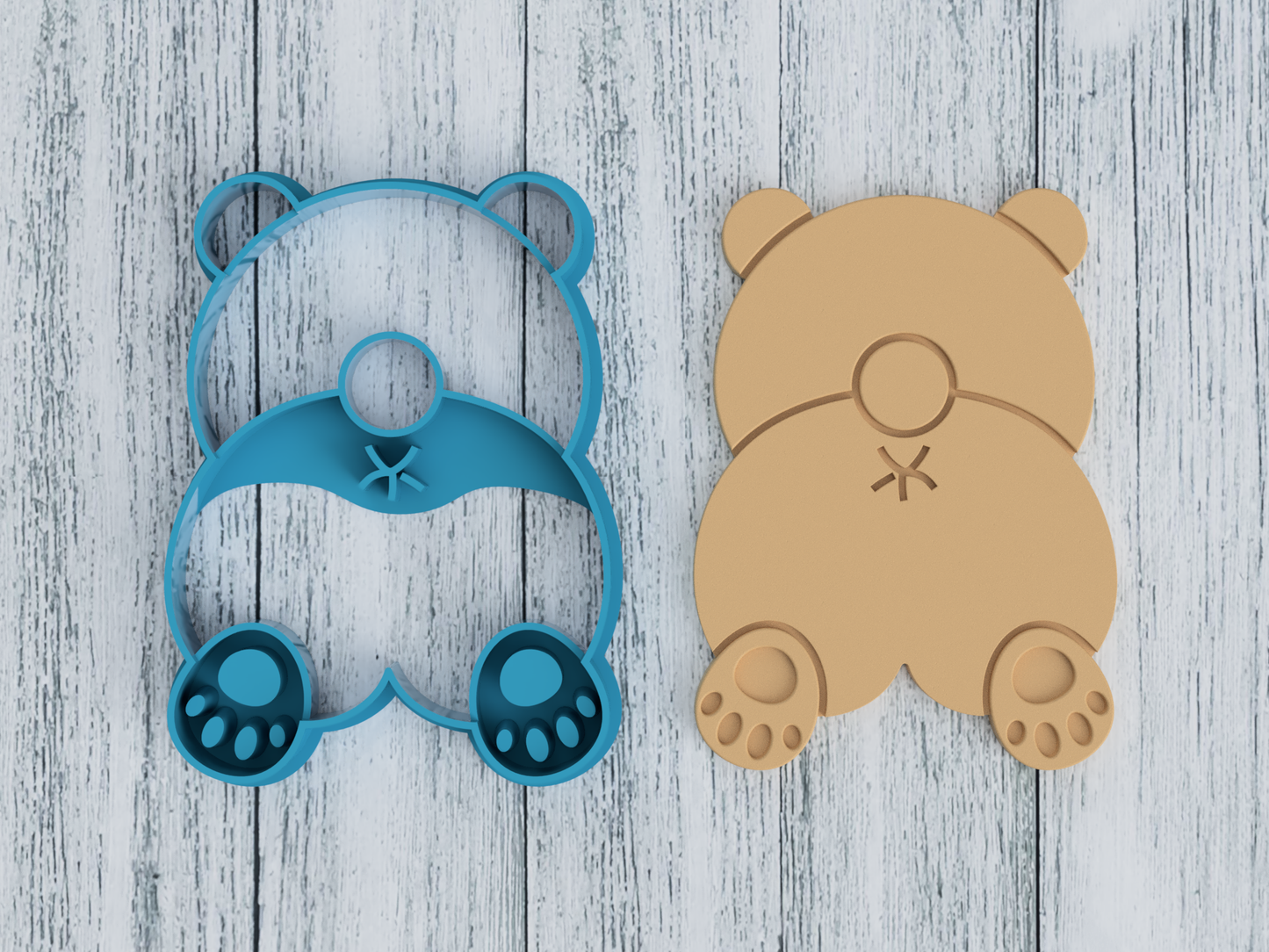 Bear Butt with Feet- Cookie Cutter / Sugar Cookie / Fondant / Clay (0130)