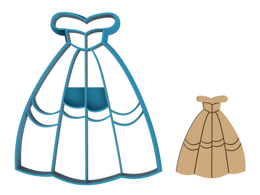 Belle's Dress - Cookie Cutter / Sugar Cookie / Fondant / Clay (1354)