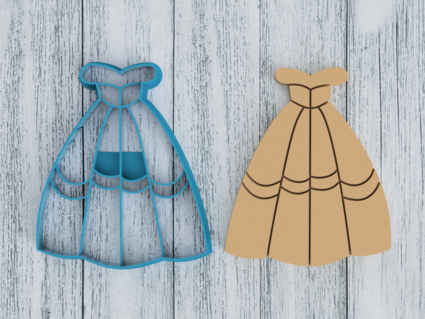 Belle's Dress - Cookie Cutter / Sugar Cookie / Fondant / Clay (1354)