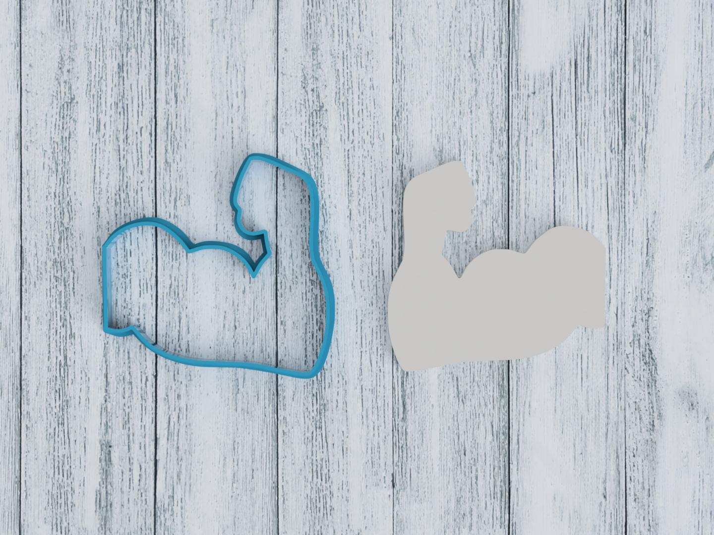 Bicep Cookie Cutter / Sugar Cookie / Fondant / Clay (1207)