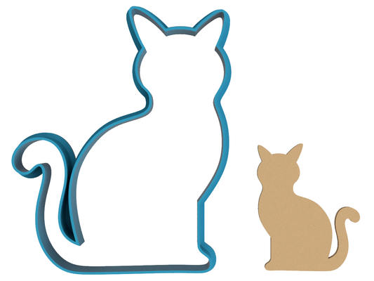 Black Cat Outline - Cookie Cutter / Sugar Cookie / Fondant / Clay (1406)