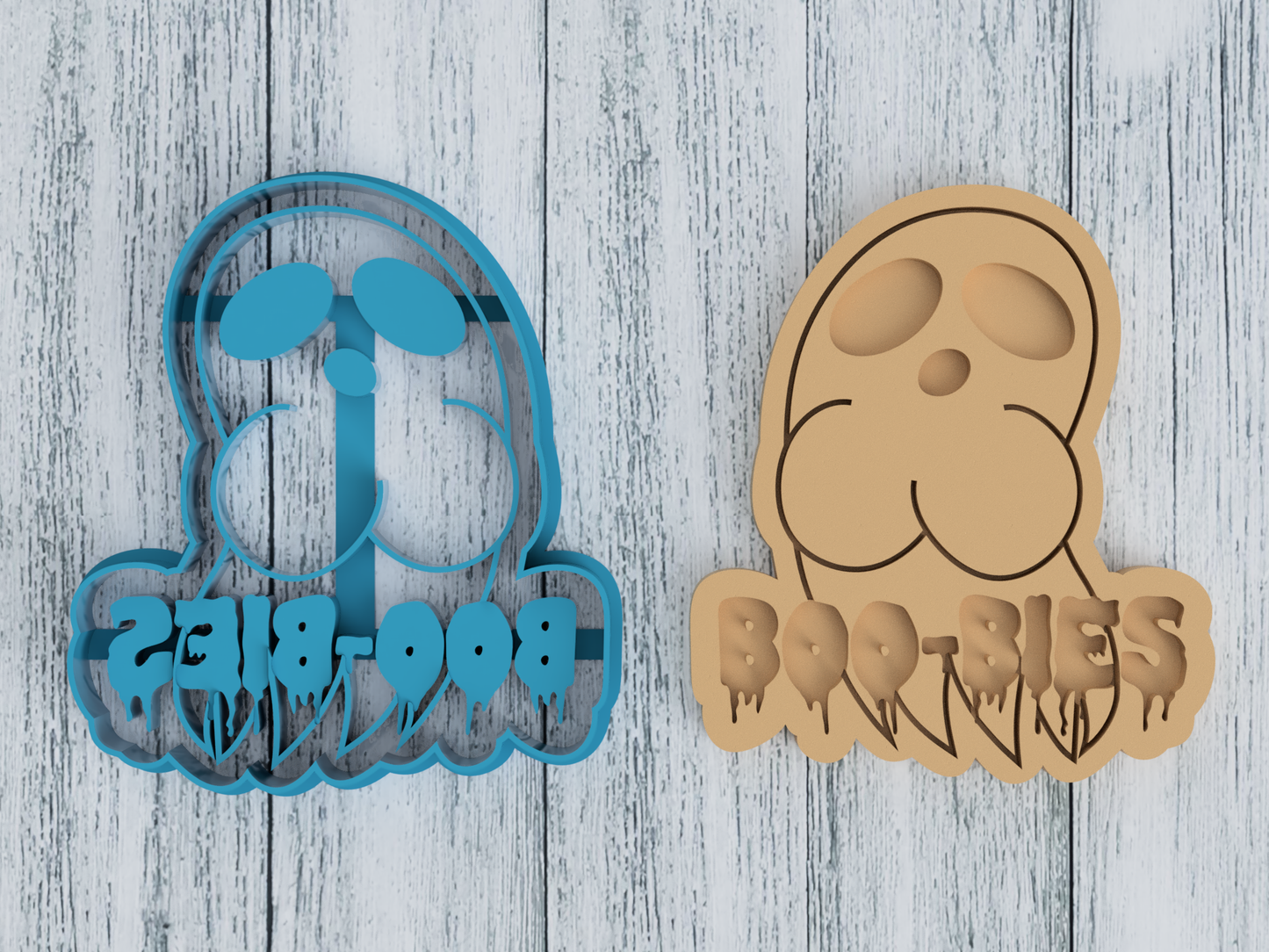 Boo-bies Ghost - Halloween - Cookie Cutter / Sugar Cookie / Fondant / Clay (1432)