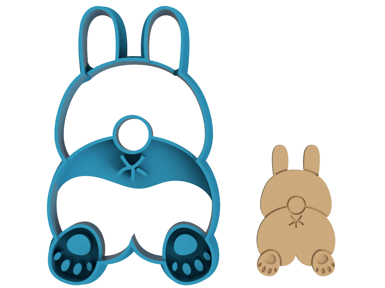 Bunny Rabbit with Feet - Cookie Cutter / Sugar Cookie / Fondant / Clay (0131)