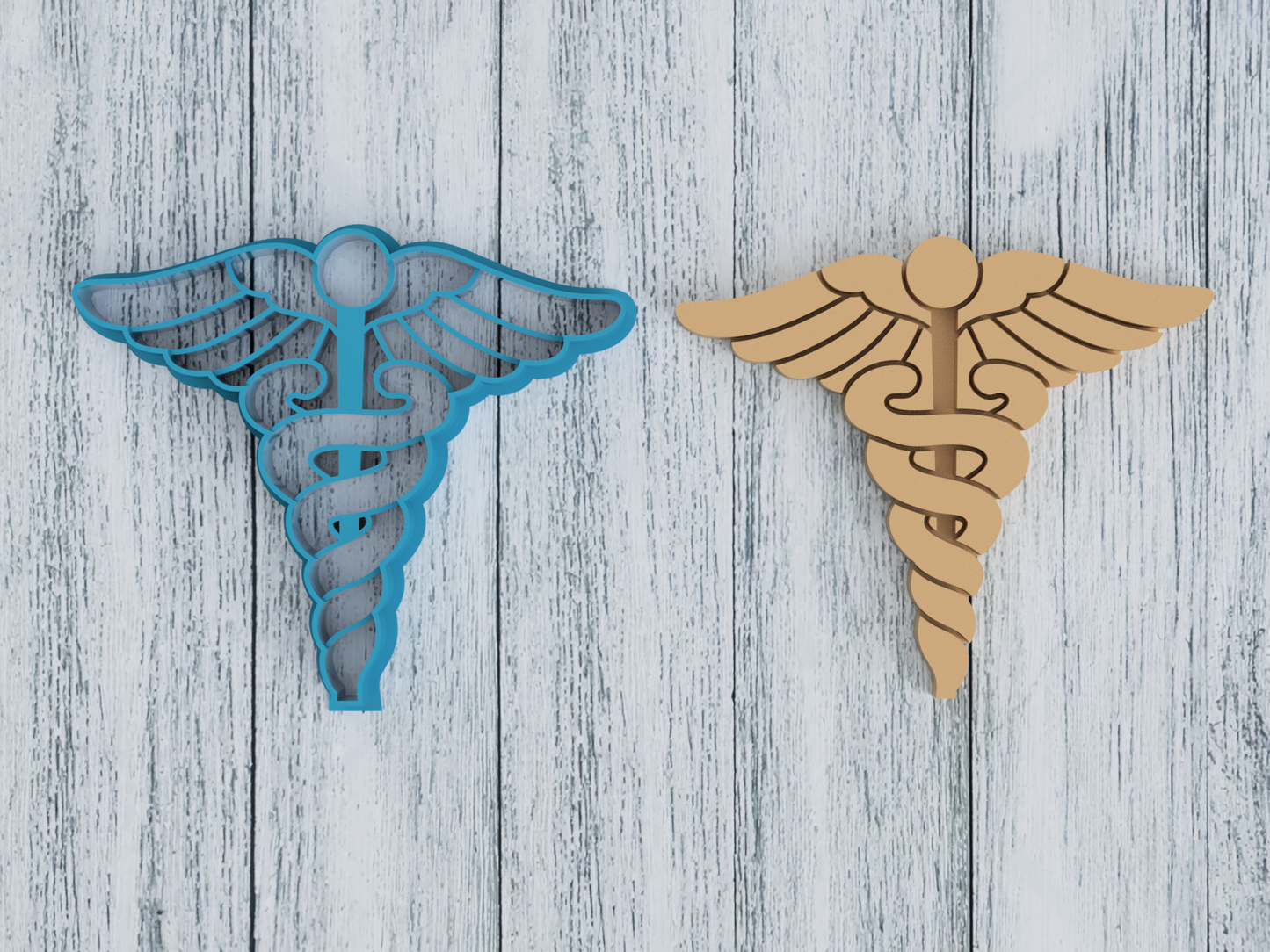 Caduceus - Cookie Cutter / Sugar Cookie / Fondant / Clay (1352)