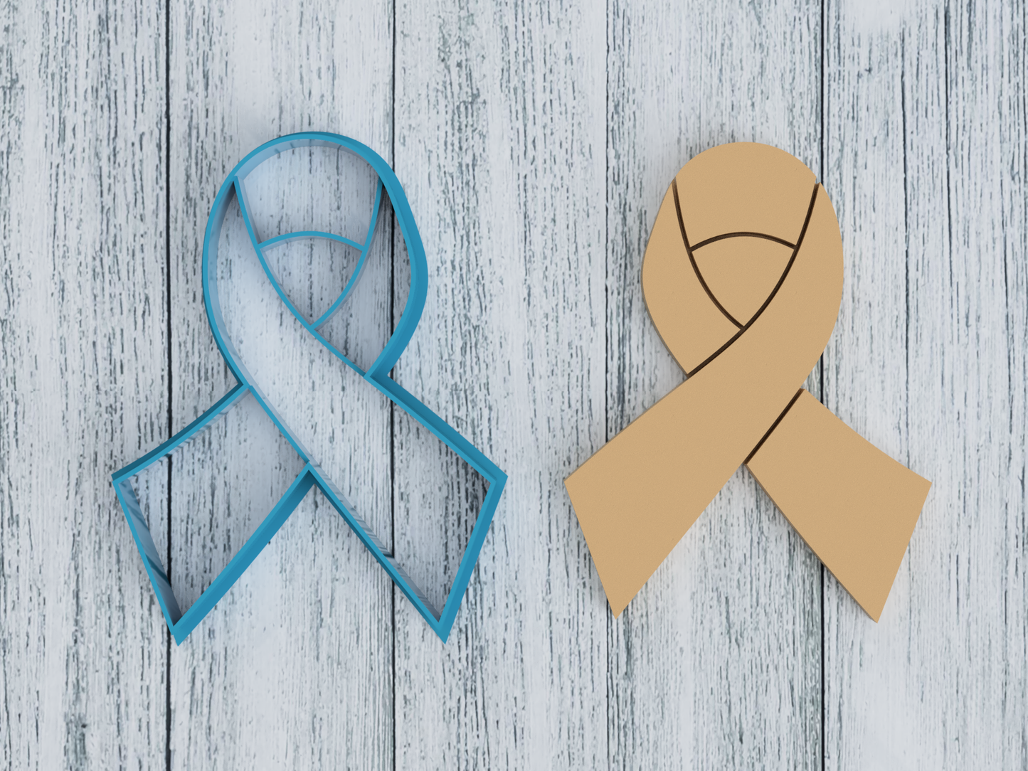 Cancer Ribbon - Cookie Cutter / Sugar Cookie / Fondant / Clay (1068)