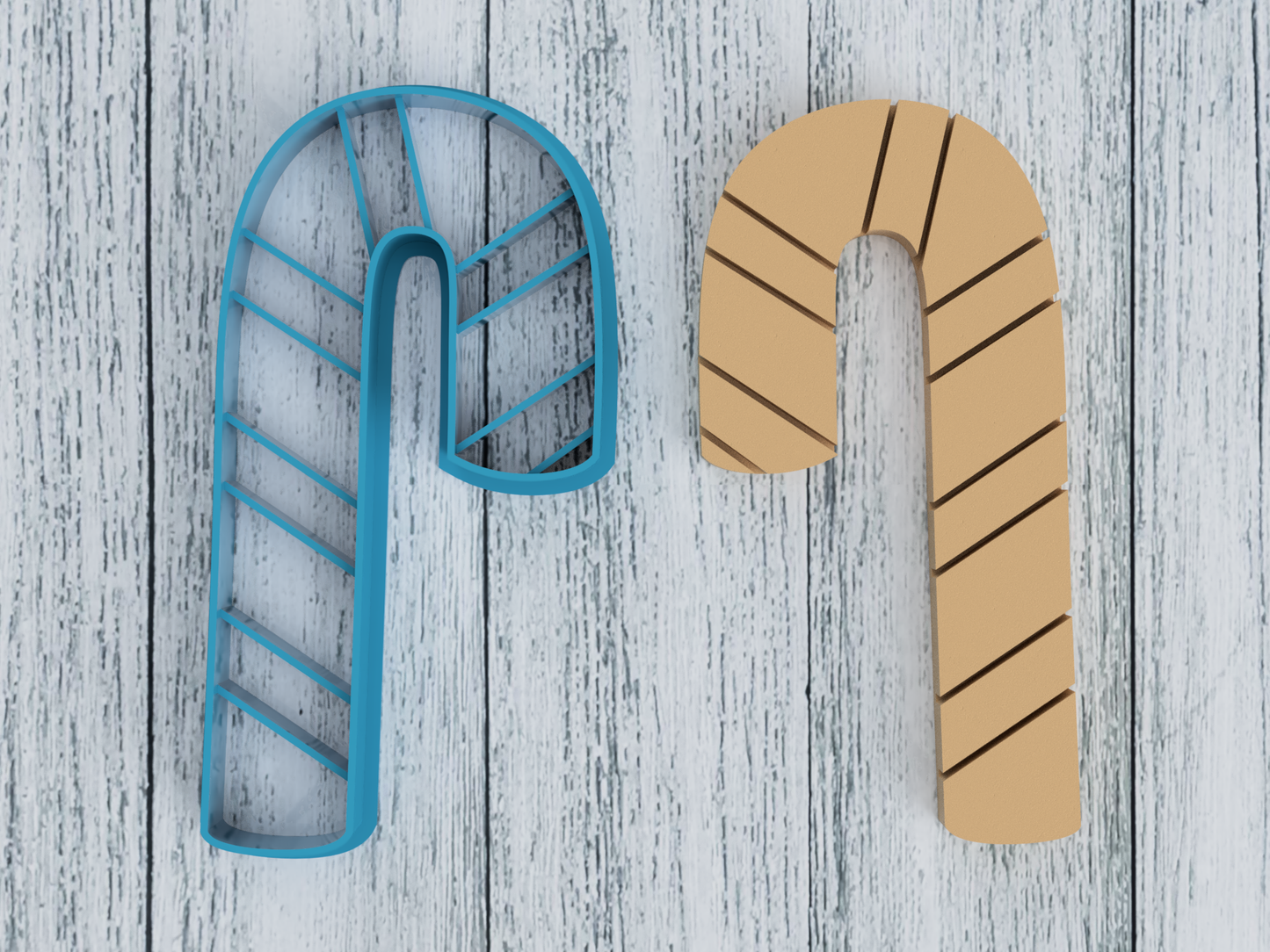 Candy Cane - Cookie Cutter / Sugar Cookie / Fondant / Clay (1365)