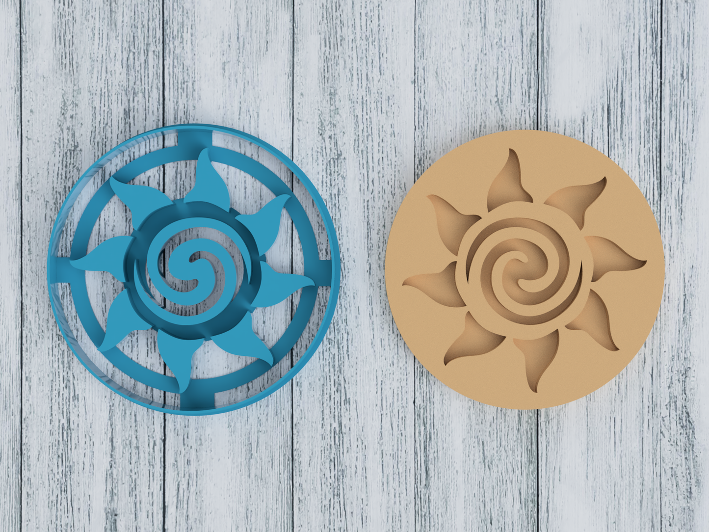 Cartoon Sun Symbol - Cookie Cutter / Sugar Cookie / Fondant / Clay (1409)